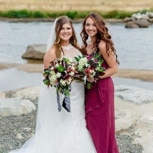 David’s Bridal strapless size 4 wine dress